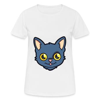 Illustration à l’aquarelle de dessin animé de chat de Bombay - T-shirt respirant Femme - blanc - Devant - AI Model Female 172 dark (172cm)