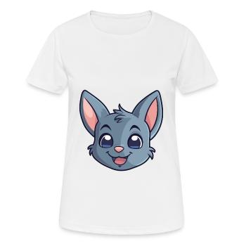 Korat Cat Colorful Cartoon Watercolor Illustration - Women's Breathable T-Shirt - white - Front - AI Model Female 172 dark (172cm)