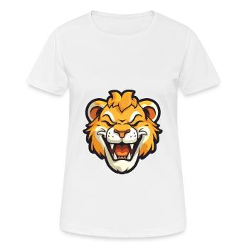 Liger Hybrid-Löwe Tiger Katze Karikatur Aquarell Kunst - Frauen T-Shirt atmungsaktiv - Weiß - Vorne - AI Model Female 172 dark (172cm)