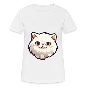 Colorpoint Persian Cat Cartoon Watercolor Clipart - Women's Breathable T-Shirt - white - Front - AI Model Female 172 dark (172cm)