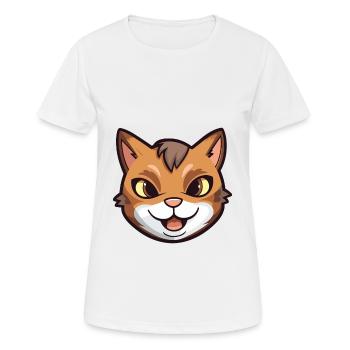 Havanna Braune Katze Karikatur Aquarell Illustration - Frauen T-Shirt atmungsaktiv - Weiß - Vorne - AI Model Female 172 dark (172cm)
