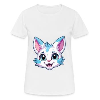 Australian Spotted Mist Cat Cartoon Watercolor Art - Women's Breathable T-Shirt - white - Front - AI Model Female 172 dark (172cm)