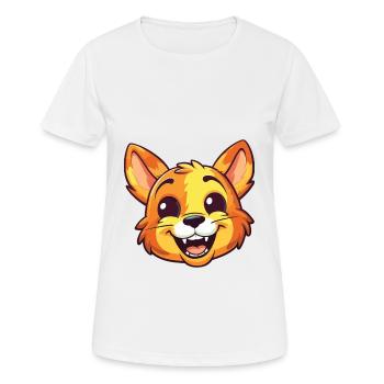 Californie chat pailleté dessin animé aquarelle Clipart - T-shirt respirant Femme - blanc - Devant - AI Model Female 172 dark (172cm)