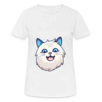 Ragdoll Katze Cartoon Aquarell Illustration - Frauen T-Shirt atmungsaktiv - Weiß - Vorne - AI Model Female 172 dark (172cm)