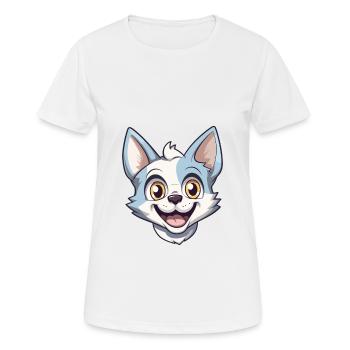 Donskoy Cat Cartoon Illustration à l’aquarelle - T-shirt respirant Femme - blanc - Devant - AI Model Female 172 dark (172cm)