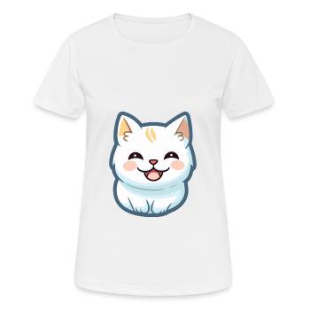 Burmilla chat dessin animé aquarelle illustration - T-shirt respirant Femme - blanc - Devant - AI Model Female 172 dark (172cm)