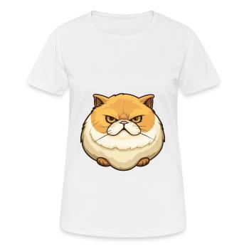 Exotische Kurzhaar Katze Karikatur Aquarell Clipart - Frauen T-Shirt atmungsaktiv - Weiß - Vorne - AI Model Female 172 dark (172cm)
