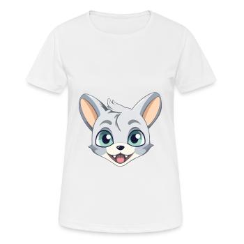 Donskoy Cat Cartoon Illustration à l’aquarelle - T-shirt respirant Femme - blanc - Devant - AI Model Female 172 dark (172cm)