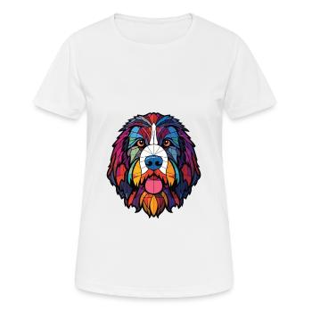 Schapendoes race chien aquarelle illustration - T-shirt respirant Femme - blanc - Devant - AI Model Female 172 dark (172cm)
