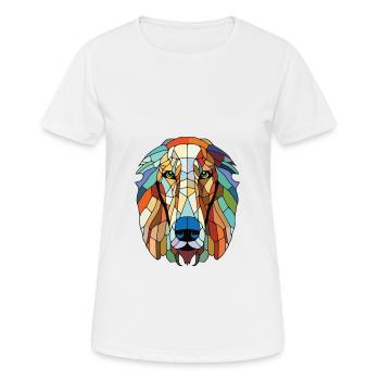 Russe Wolfhound chien race aquarelle colorée - T-shirt respirant Femme - blanc - Devant - AI Model Female 172 dark (172cm)