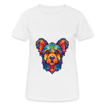Russian Toy Dog Breed Watercolor Illustration - Women's Breathable T-Shirt - white - Front - AI Model Female 172 dark (172cm)