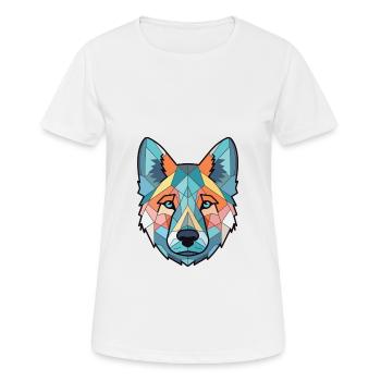 Norwegian Elkhound Dog Breed Colorful Watercolor - Women's Breathable T-Shirt - white - Front - AI Model Female 172 dark (172cm)
