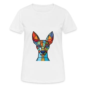 Mexican Hairless Dog Breed Watercolor Illustration - Women's Breathable T-Shirt - white - Front - AI Model Female 172 dark (172cm)