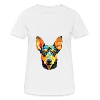 Manchester Terrier chien race aquarelle colorée - T-shirt respirant Femme - blanc - Devant - AI Model Female 172 dark (172cm)