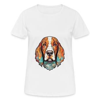 Majestueux arbre chien chien race aquarelle colorée - T-shirt respirant Femme - blanc - Devant - AI Model Female 172 dark (172cm)