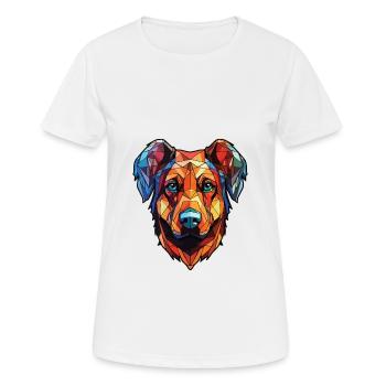 Laufhund Hunderasse Aquarell Glas Illustration - Frauen T-Shirt atmungsaktiv - Weiß - Vorne - AI Model Female 172 dark (172cm)
