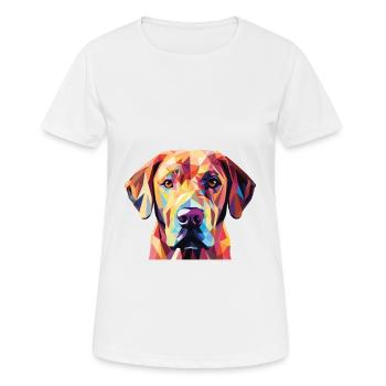 Labrador Retriever Hund Rasse buntes Aquarell - Frauen T-Shirt atmungsaktiv - Weiß - Vorne - AI Model Female 172 dark (172cm)