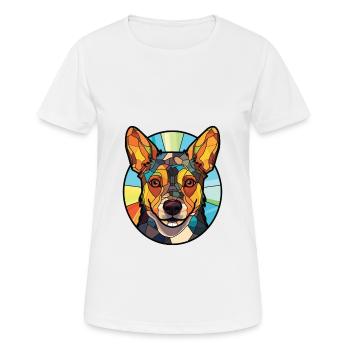 Lancashire Heeler Dog Breed Colorful Watercolor - Women's Breathable T-Shirt - white - Front - AI Model Female 172 dark (172cm)