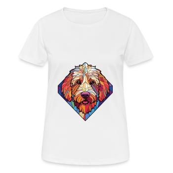 Labradoodle Dog Breed Watercolor Illustration - Women's Breathable T-Shirt - white - Front - AI Model Female 172 dark (172cm)
