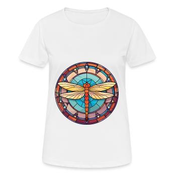 Dragonfly Colorful Watercolor Animal Illustration - Women's Breathable T-Shirt - white - Front - AI Model Female 172 dark (172cm)