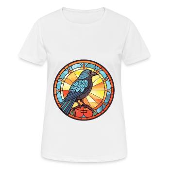 Corbeau Coloré Aquarelle Animal Animal De Compagnie Illustration - T-shirt respirant Femme - blanc - Devant - AI Model Female 172 dark (172cm)