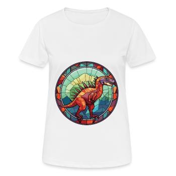 Illustration animale aquarelle colorée de dinosaure - T-shirt respirant Femme - blanc - Devant - AI Model Female 172 dark (172cm)