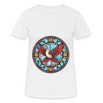 Taube bunte Aquarell-Tier-Haustier-Illustration - Frauen T-Shirt atmungsaktiv - Weiß - Vorne - AI Model Female 172 dark (172cm)