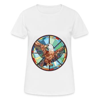 Eagle Colorful Watercolor Animal Pet Illustration - Women's Breathable T-Shirt - white - Front - AI Model Female 172 dark (172cm)