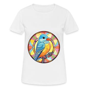 Oiseau Aquarelle Colorée Animal Illustration D’animaux De Compagnie - T-shirt respirant Femme - blanc - Devant - AI Model Female 172 dark (172cm)
