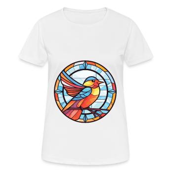 Oiseau Aquarelle Colorée Animal Illustration D’animaux De Compagnie - T-shirt respirant Femme - blanc - Devant - AI Model Female 172 dark (172cm)