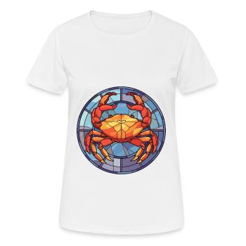 Crab Colorful Watercolor Animal Pet Illustration - Women's Breathable T-Shirt - white - Front - AI Model Female 172 dark (172cm)