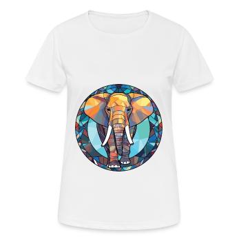 Elefant buntes Aquarell Tier Illustration - Frauen T-Shirt atmungsaktiv - Weiß - Vorne - AI Model Female 172 dark (172cm)