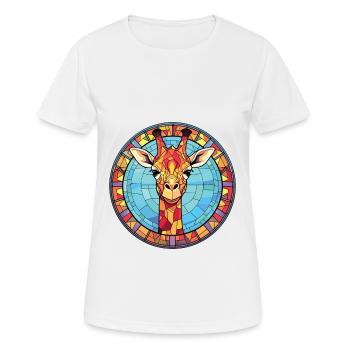 Giraffe buntes Aquarell Tier Illustration - Frauen T-Shirt atmungsaktiv - Weiß - Vorne - AI Model Female 172 dark (172cm)