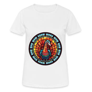 Gobbler Bunte Aquarell-Tier-Illustration - Frauen T-Shirt atmungsaktiv - Weiß - Vorne - AI Model Female 172 dark (172cm)