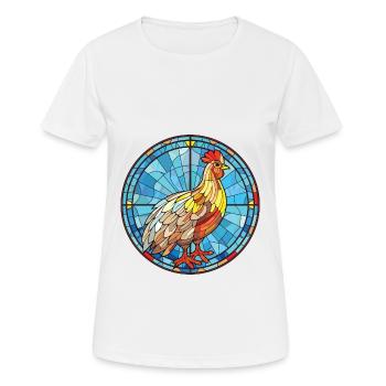Henne buntes Aquarell Tier Haustier Illustration - Frauen T-Shirt atmungsaktiv - Weiß - Vorne - AI Model Female 172 dark (172cm)