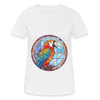 Papagei buntes Aquarell Tier Haustier Illustration - Frauen T-Shirt atmungsaktiv - Weiß - Vorne - AI Model Female 172 dark (172cm)