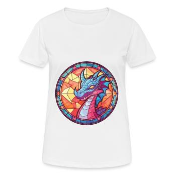 Drache Buntes Aquarell Tier Haustier Illustration - Frauen T-Shirt atmungsaktiv - Weiß - Vorne - AI Model Female 172 dark (172cm)