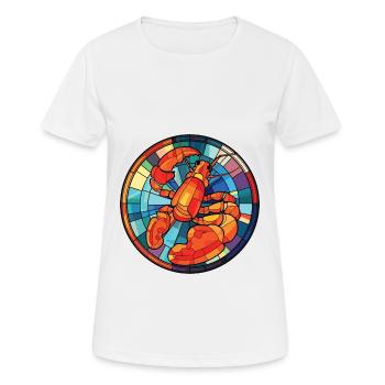 Lobster Colorful Watercolor Animal Illustration - Women's Breathable T-Shirt - white - Front - AI Model Female 172 dark (172cm)