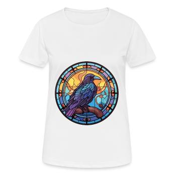 Rabe buntes Aquarell Tier Haustier Illustration - Frauen T-Shirt atmungsaktiv - Weiß - Vorne - AI Model Female 172 dark (172cm)