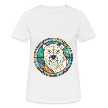 Illustration animale aquarelle colorée ours polaire - T-shirt respirant Femme - blanc - Devant - AI Model Female 172 dark (172cm)