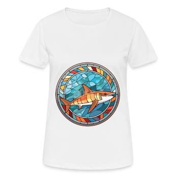 Requin Coloré Aquarelle Animal Animal Illustration - T-shirt respirant Femme - blanc - Devant - AI Model Female 172 dark (172cm)