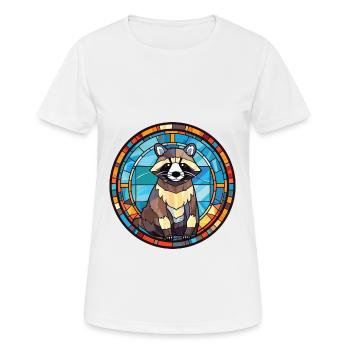 Illustration animale aquarelle colorée de raton laveur - T-shirt respirant Femme - blanc - Devant - AI Model Female 172 dark (172cm)