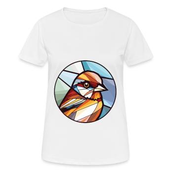 Spatz bunte Aquarell-Tierillustration - Frauen T-Shirt atmungsaktiv - Weiß - Vorne - AI Model Female 172 dark (172cm)