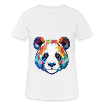 Panda Colorful Watercolor Animal Pet Illustration - Women's Breathable T-Shirt - white - Front - AI Model Female 172 dark (172cm)