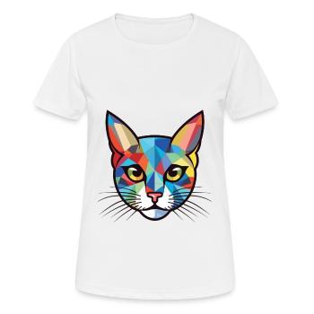 Kätzchen buntes Aquarell Tier Haustier Illustration - Frauen T-Shirt atmungsaktiv - Weiß - Vorne - AI Model Female 172 dark (172cm)