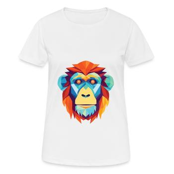 Monkey Orangutan Colorful Watercolor Animal Pet - Women's Breathable T-Shirt - white - Front - AI Model Female 172 dark (172cm)