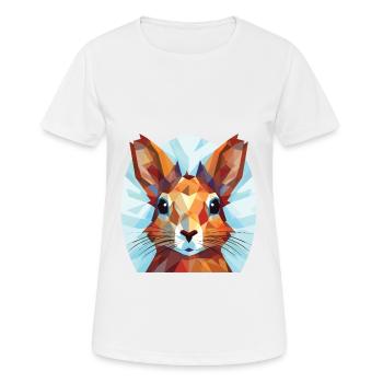Squirrel Colorful Watercolor Animal Illustration - Women's Breathable T-Shirt - white - Front - AI Model Female 172 dark (172cm)