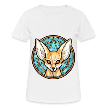 Fennec Fox bunte Aquarell-Tierillustration - Frauen T-Shirt atmungsaktiv - Weiß - Vorne - AI Model Female 172 dark (172cm)