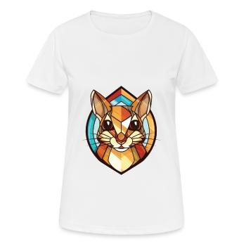 Chipmunk Colorful Watercolor Animal Illustration - Women's Breathable T-Shirt - white - Front - AI Model Female 172 dark (172cm)