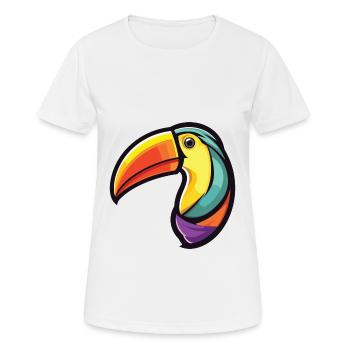 Toucan Coloré Aquarelle Animal Animal Illustration - T-shirt respirant Femme - blanc - Devant - AI Model Female 172 dark (172cm)